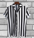 Cotton Stripes Half Sleeves Regular Fit Casual Shirt