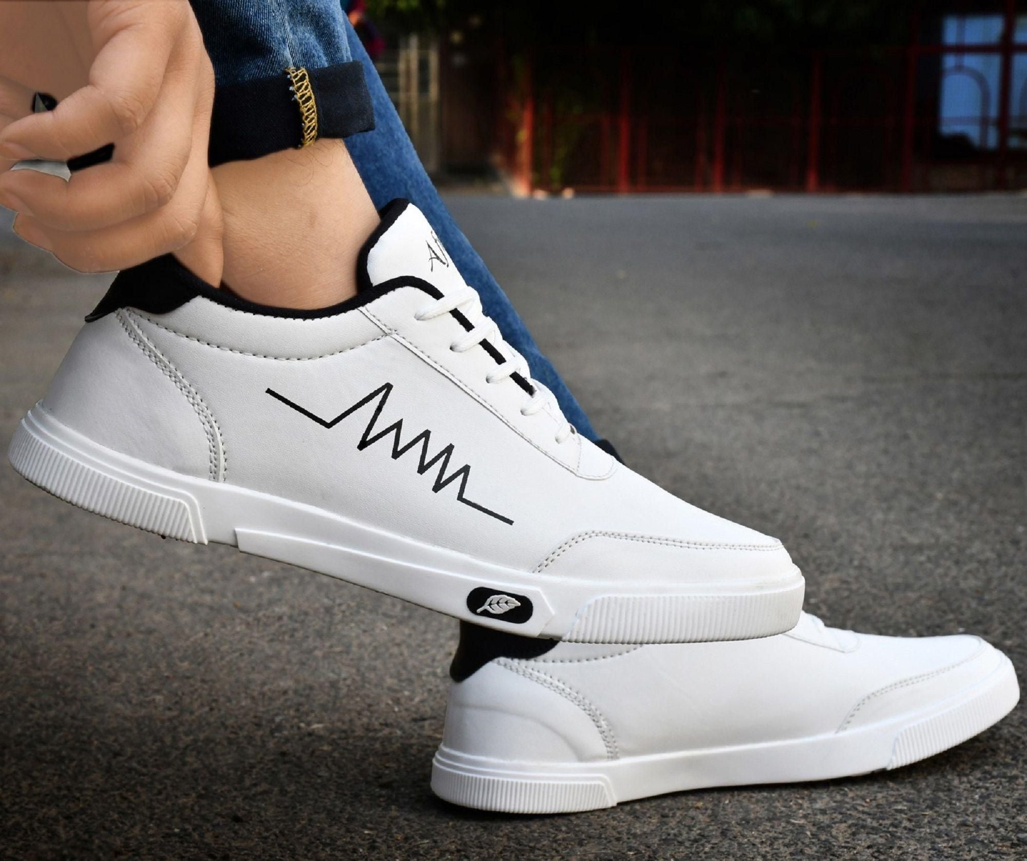 Afreet White Chunky Sneaker Shoes For Men